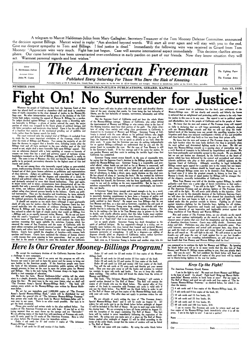 The American Freeman, Number 1806, July 12, 1930.